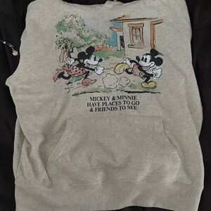 Gray Mickey & Minnie Hoodie